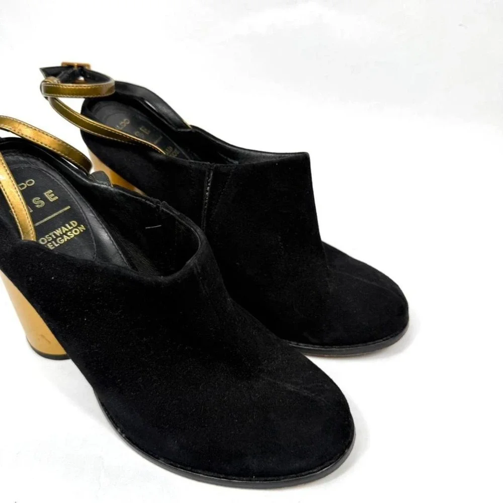 Black aldo suede heels‎